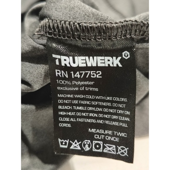 Truewerk Polo Shirt Mens Large Black Tech Snap Up Performance Work Casual - Picture 6 of 9